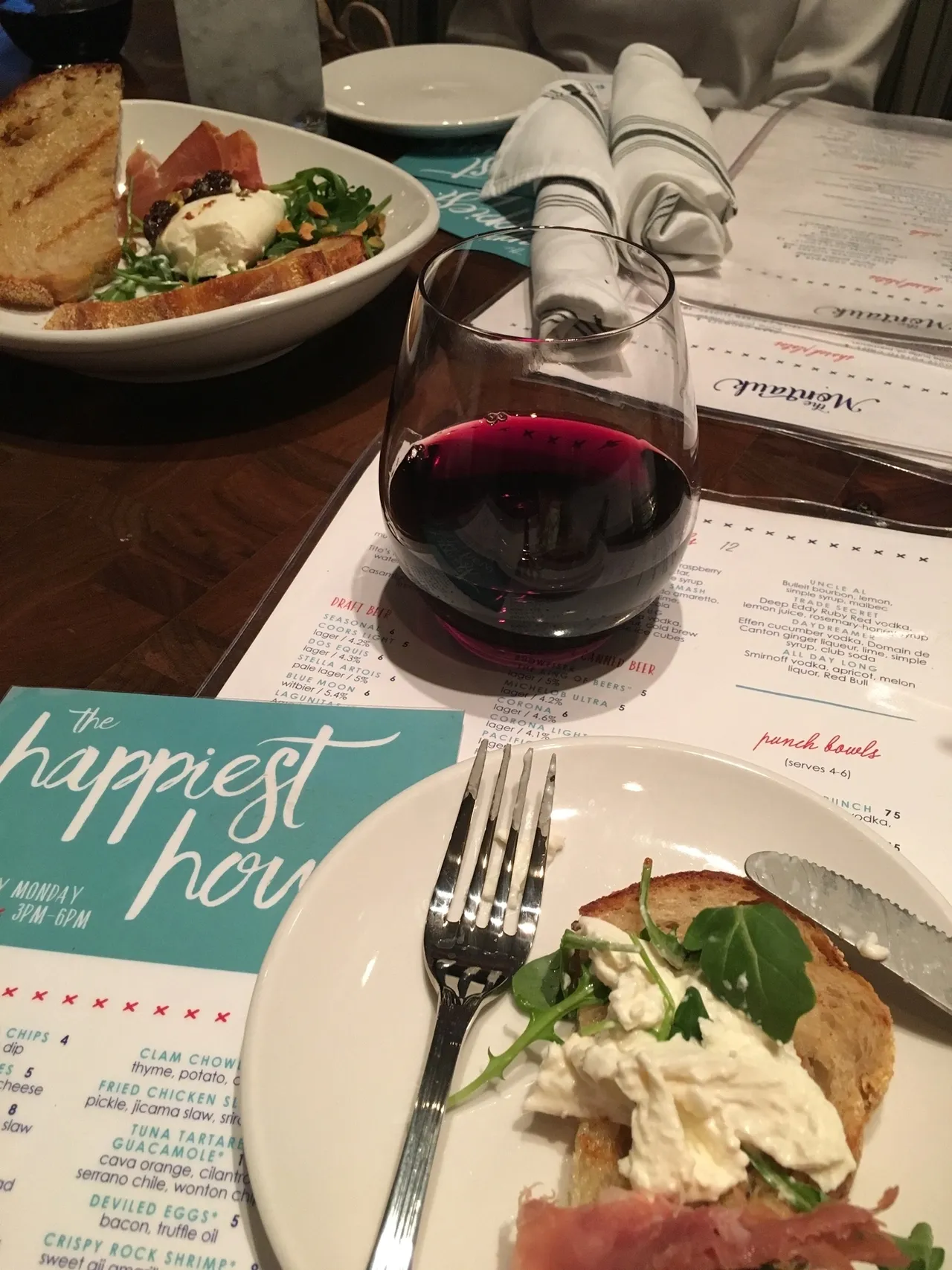Happy Hour at the Montauk (with their burrata, duh).